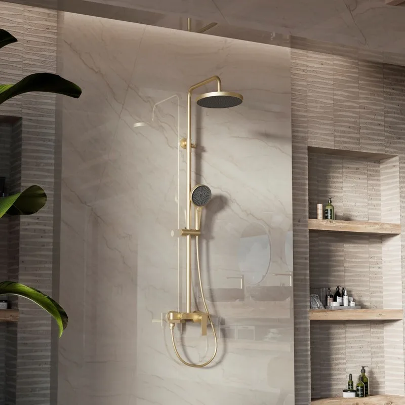 Душевая стойка Vincea VSFS-413BG с изливом, брашированное золото Sancos — официальный сайт