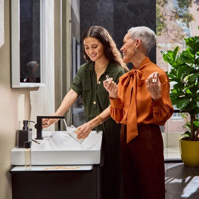 Смеситель для раковины Hansgrohe Tecturis E 110 Fine 73020670 матовый черный Sancos — официальный сайт
