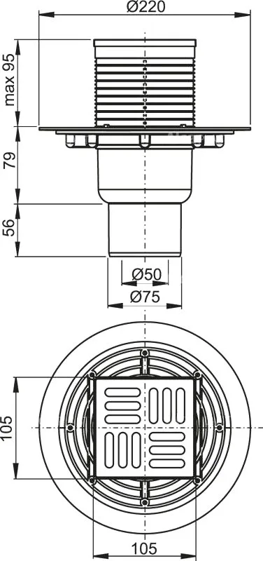 Душевой трап AlcaPlast APV 2321 Sancos — официальный сайт