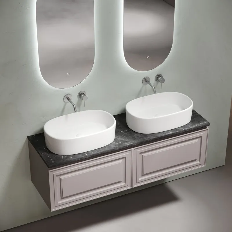Тумба с раковиной Sancos Very 140 doha soft, столешница черный мрамор TT140A1, раковина CN6075 Sancos — официальный сайт