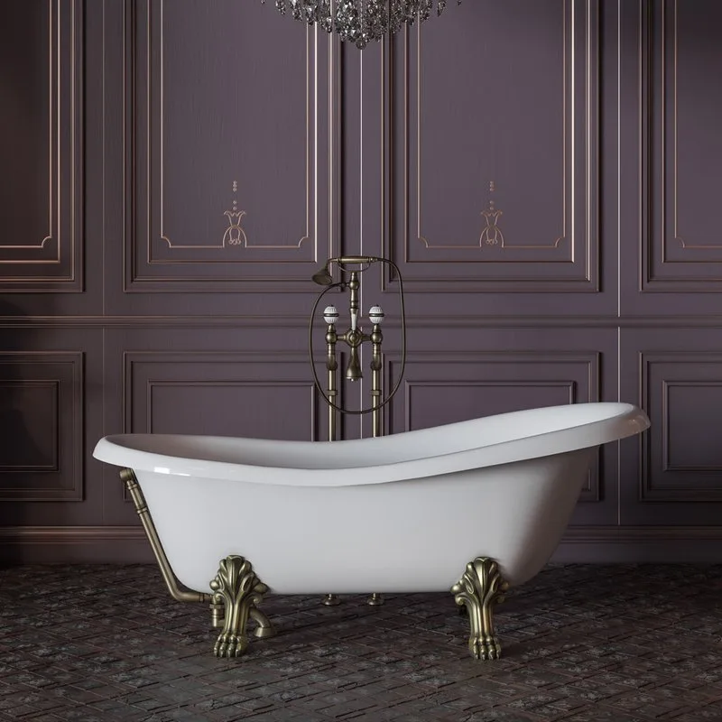 Ванна из искусственного камня Migliore Milady 26921 185x80 см, отдельностоящая, белая, овальная, с д Sancos — официальный сайт