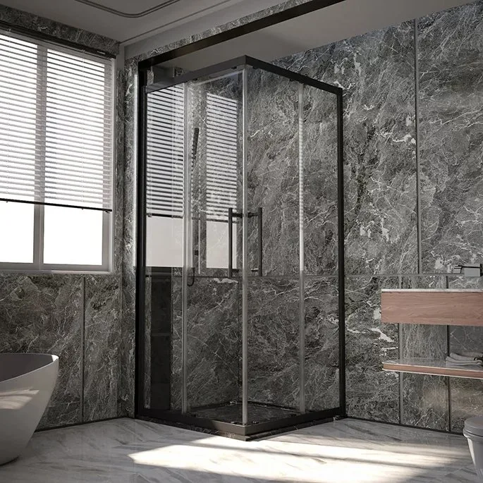 Душевой уголок Veconi Premium Trento PTC-20B 100x90, профиль черный матовый, стекло прозрачное Sancos — официальный сайт