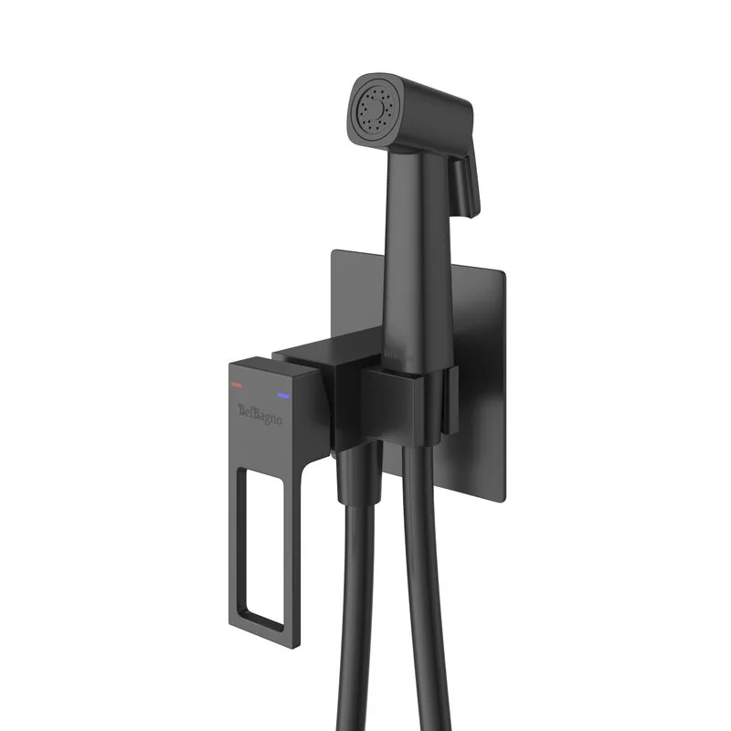 Гигиенический душ BelBagno Luce LUC-HGN-NERO, со смесителем, черный матовый Sancos — официальный сайт
