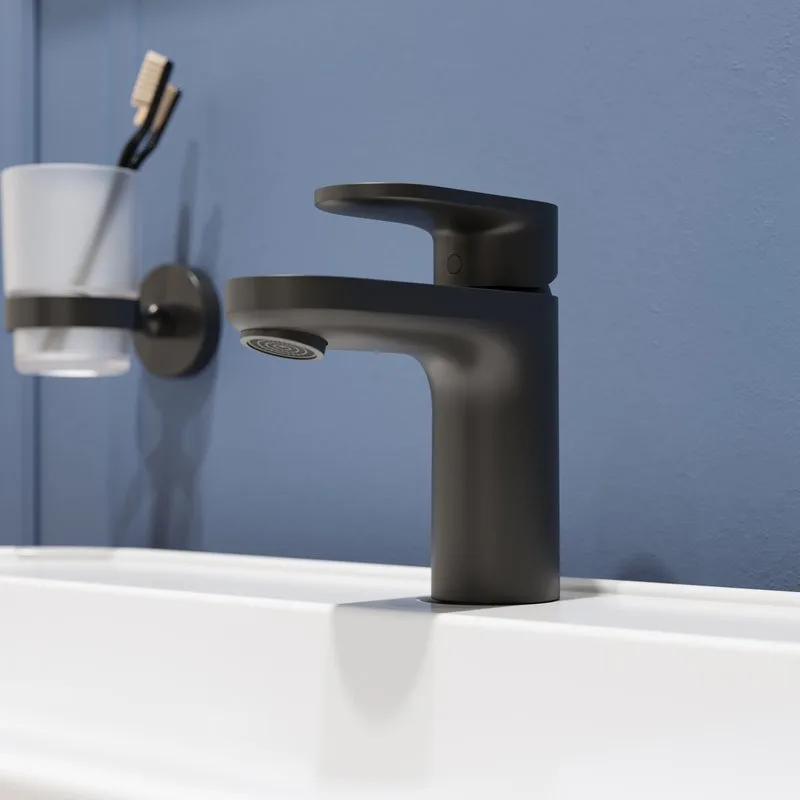 Смеситель для раковины Hansgrohe Vernis Blend 71551670 матовый черный Sancos — официальный сайт