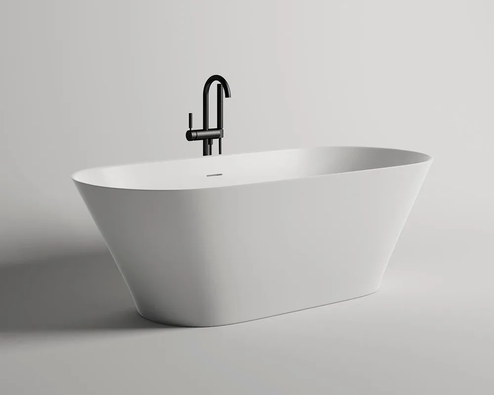 Ванна из искусственного камня Salini Mona S-Stone 180x80 см, отдельностоящая, матовая белая, овальна Sancos — официальный сайт