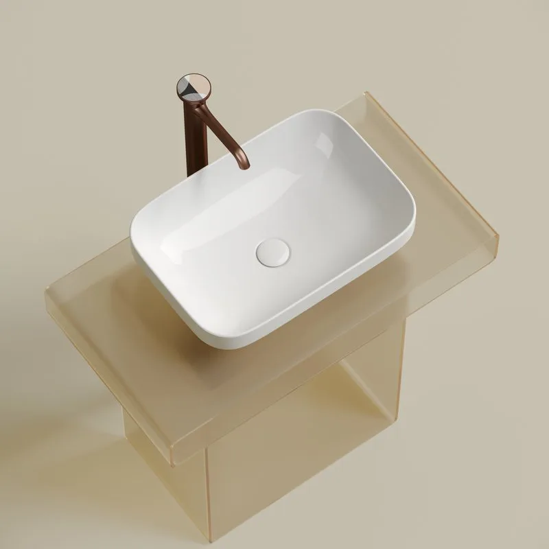 Накладная раковина Ceramicanova Element CN6055 белая глянцевая Sancos — официальный сайт