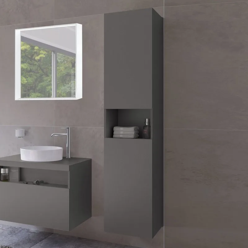 Шкаф-пенал для ванной Keuco Stageline 32831 R, инокс матовый Sancos — официальный сайт
