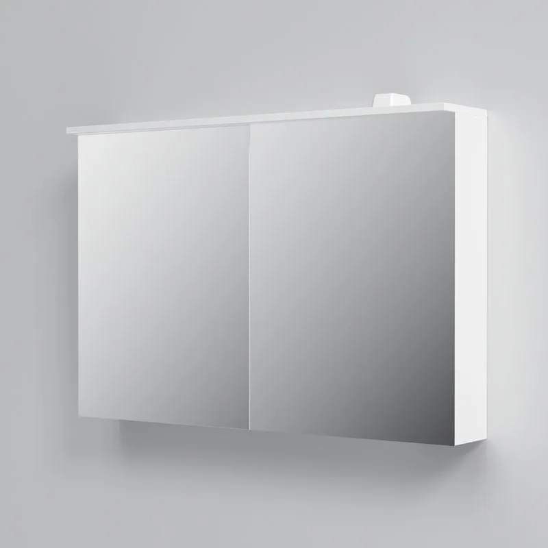 Зеркало-шкаф AM.PM Spirit V2.0 100 с LED-подсветкой, белый глянец Sancos — официальный сайт