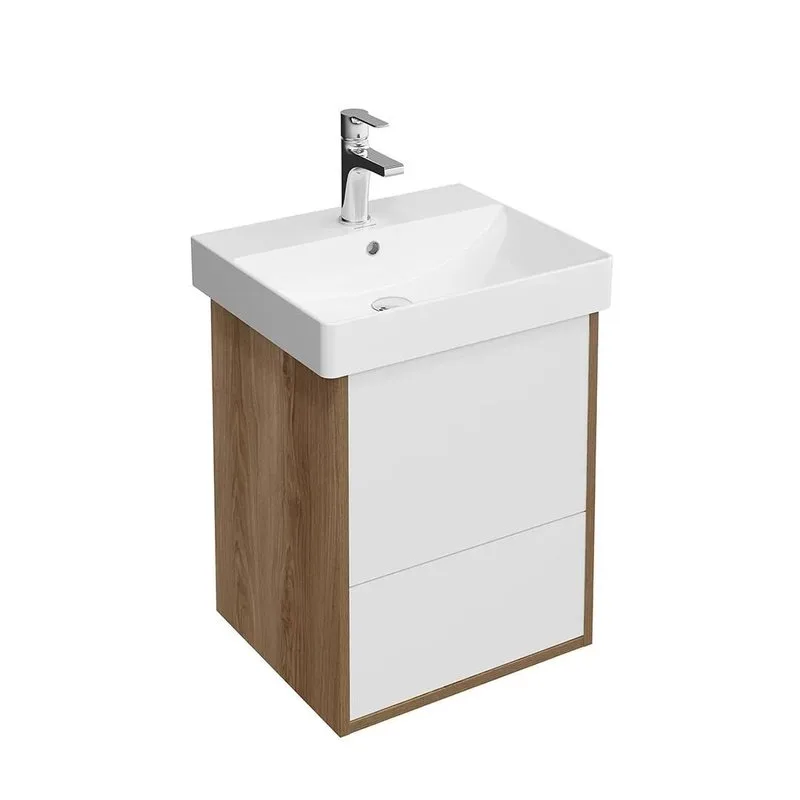 Тумба под раковину без столешницы KERAMA MARAZZI Pro 55 подвесная, 2 ящика, швейцарский вяз Sancos — официальный сайт