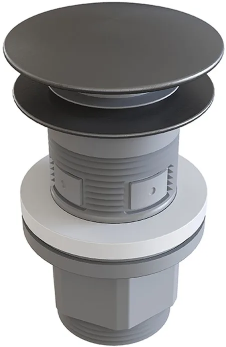 Донный клапан для раковины Aqueduto Ralo RAL0245 push-open, оружейная сталь Sancos — официальный сайт