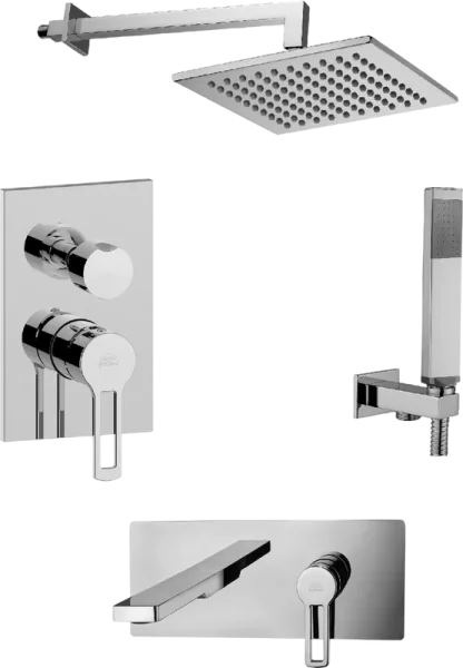 Комплект для ванной Paffoni Ringo KITRIN018CR105KING С ВНУТРЕННЕЙ ЧАСТЬЮ, верхний душ 30 см, хром Sancos — Оригинал