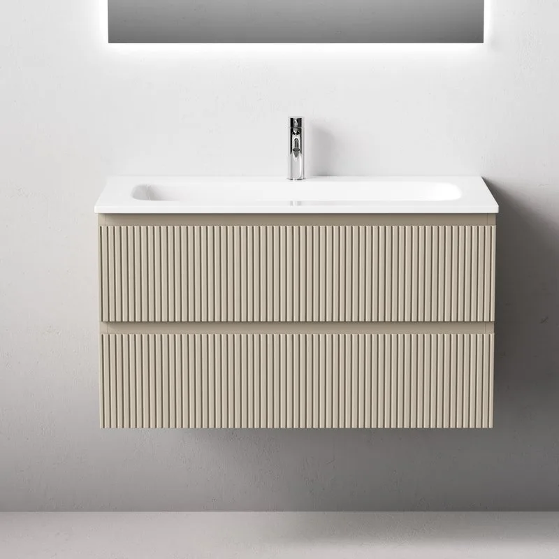 Тумба с раковиной Sancos Snob T 90 подвесная, beige soft, раковина СN7019 Sancos — официальный сайт