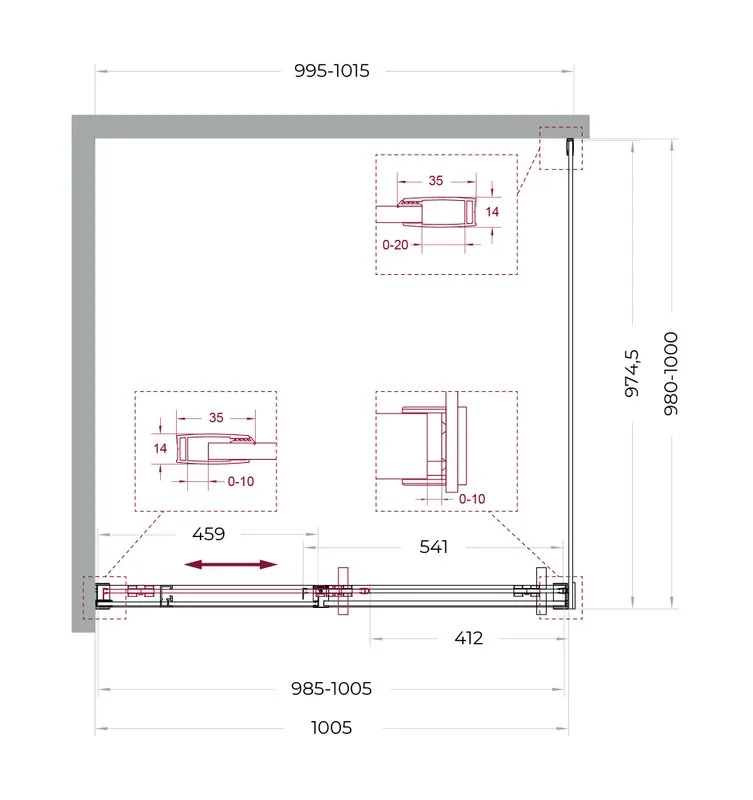 Душевой уголок BelBagno Soft Close-1 A-1-100-C-GM профиль оружейная сталь Sancos — официальный сайт