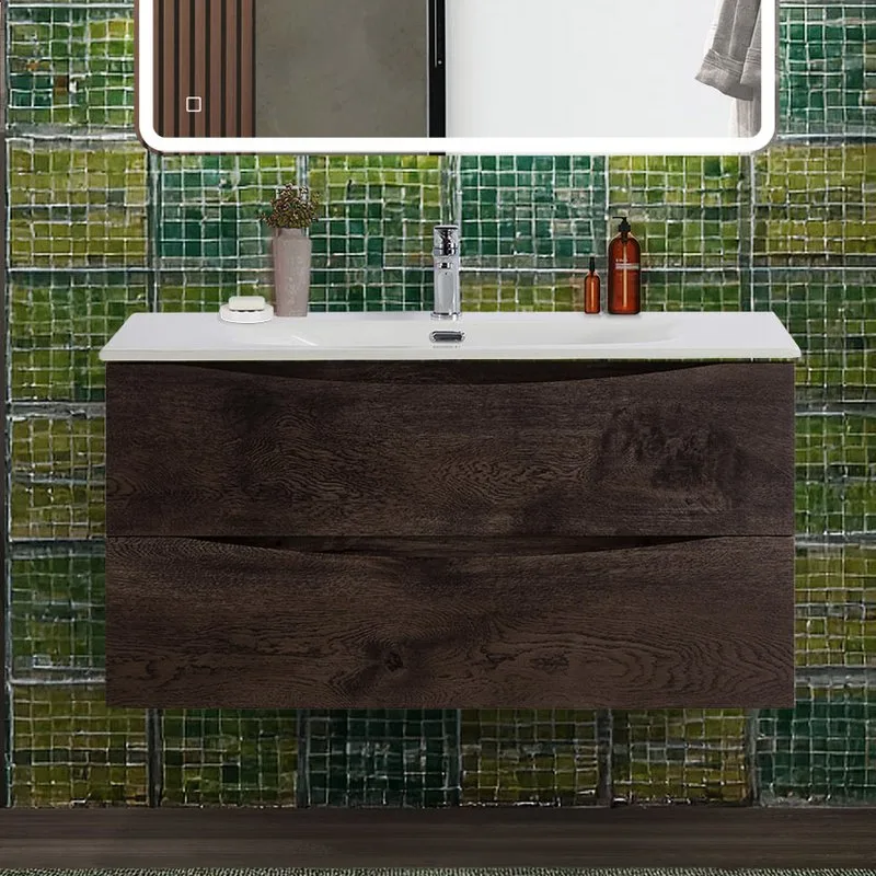 Тумба под раковину без столешницы BelBagno Marino-cer-n 100 подвесная, rovere nature grigio Sancos — официальный сайт