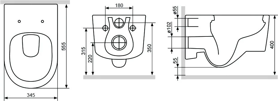 Унитаз подвесной Damixa Eclipse DX31C1738SC Sancos — официальный сайт