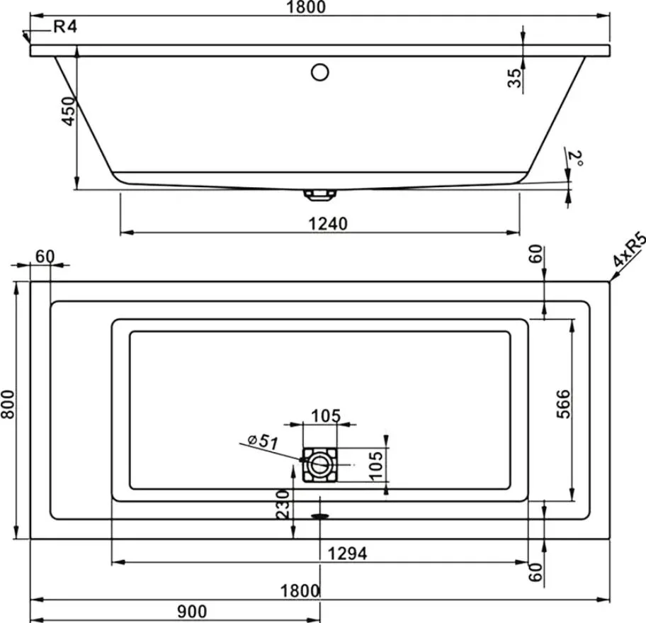 Акриловая ванна Vagnerplast Cavallo VPBA180CAV2X-04 без опоры 180x80 см, пристенная, ультрабелая Sancos — официальный сайт