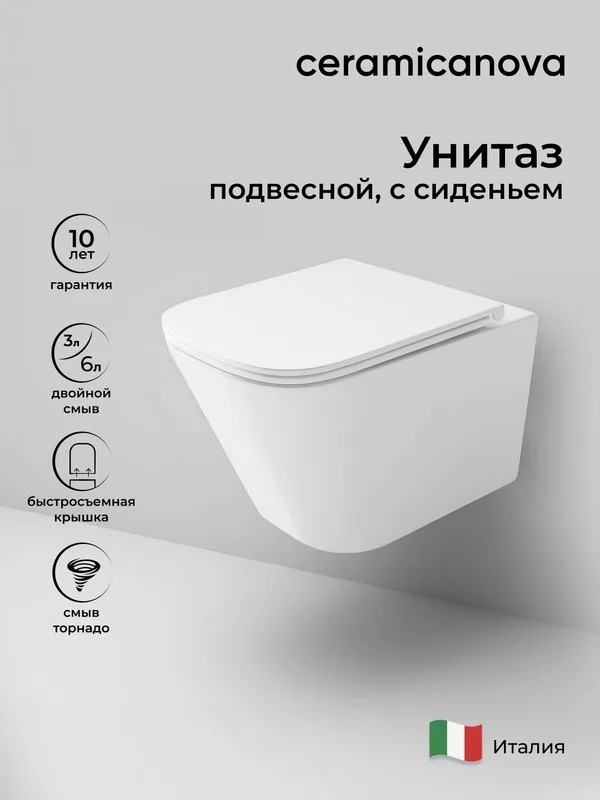 Унитаз подвесной Ceramicanova Union CN4009T Sancos — официальный сайт