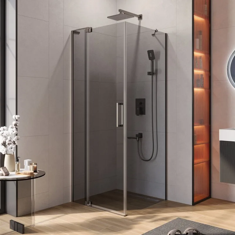 Душевой уголок Cezares Slider AH 1 80-70/80 GRIGIO GM профиль оружейная сталь, стекло серое Sancos — официальный сайт