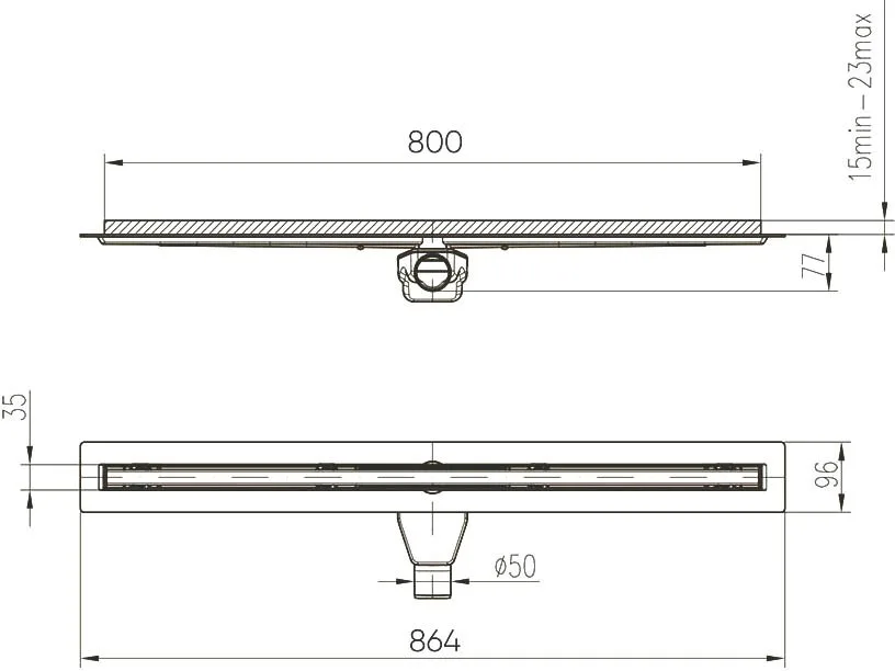 Душевой трап (лоток) Veconi Slim Line 800 хром матовый Sancos — официальный сайт