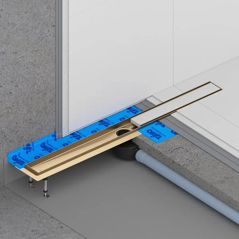Душевой трап (лоток) Timo Drain Systems DS230208/17 800 двусторонняя панель plate под плитку, золото Sancos — официальный сайт