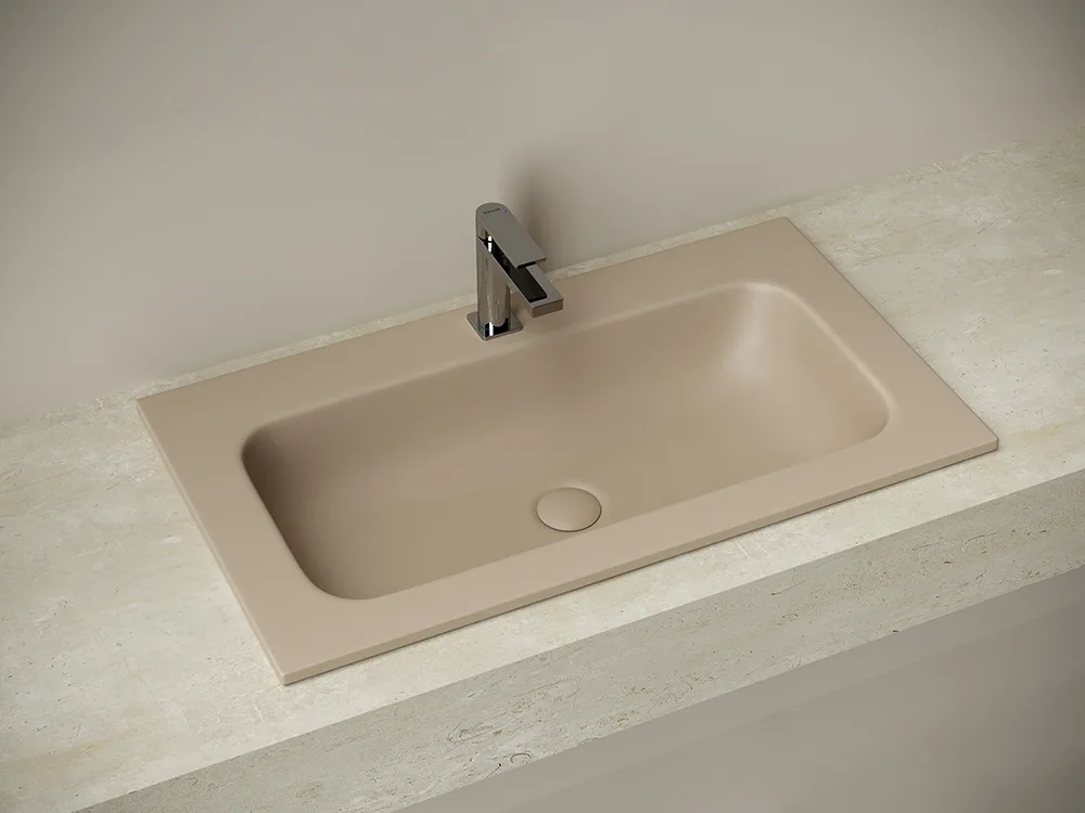 Мебельная раковина Ceramicanova Grace прямоугольная капучино матовый 81 см CN7012MC Sancos — официальный сайт