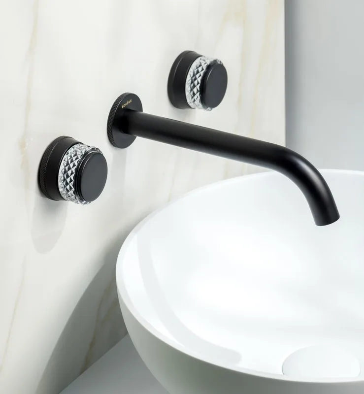 Смеситель для раковины Boheme Aura 152-2-B-A С ВНУТРЕННЕЙ ЧАСТЬЮ, черный Sancos — официальный сайт