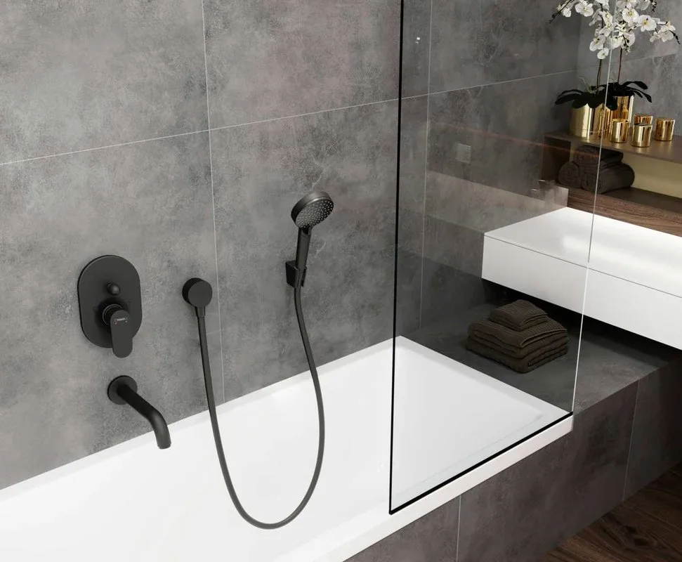 Встраиваемый смеситель Hansgrohe Vernis Blend 71449670, черный Sancos — официальный сайт