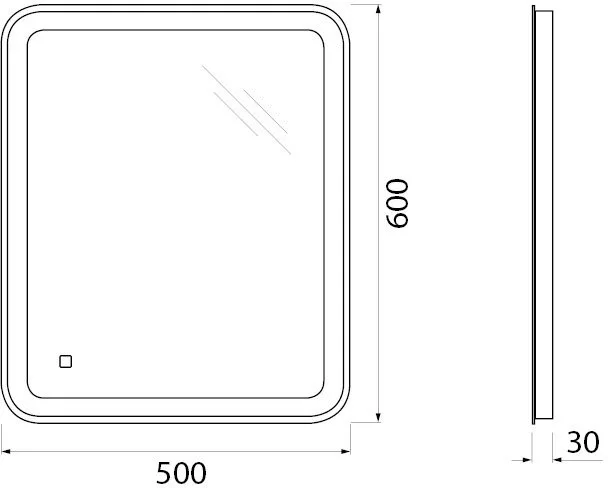 Зеркало BelBagno SPC-MAR-500-600-LED-TCH Sancos — официальный сайт