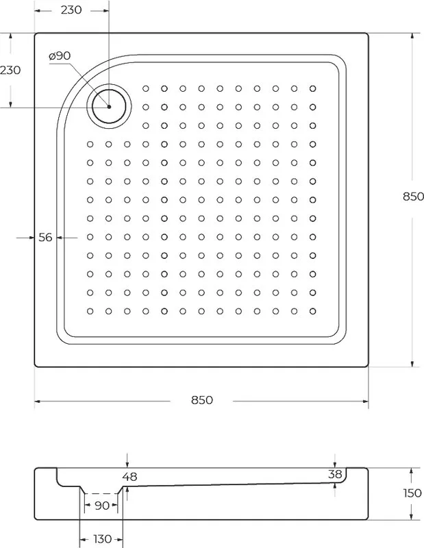 Поддон для душа BelBagno Tray 85х85 с сифоном Sancos — официальный сайт
