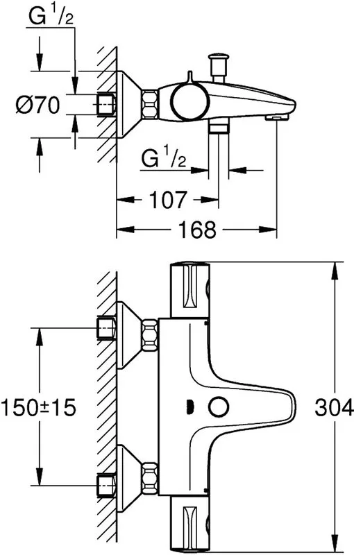 Термостатический смеситель Grohe Grohtherm 800 34567000, + средство для металлических поверхностей G Sancos — официальный сайт