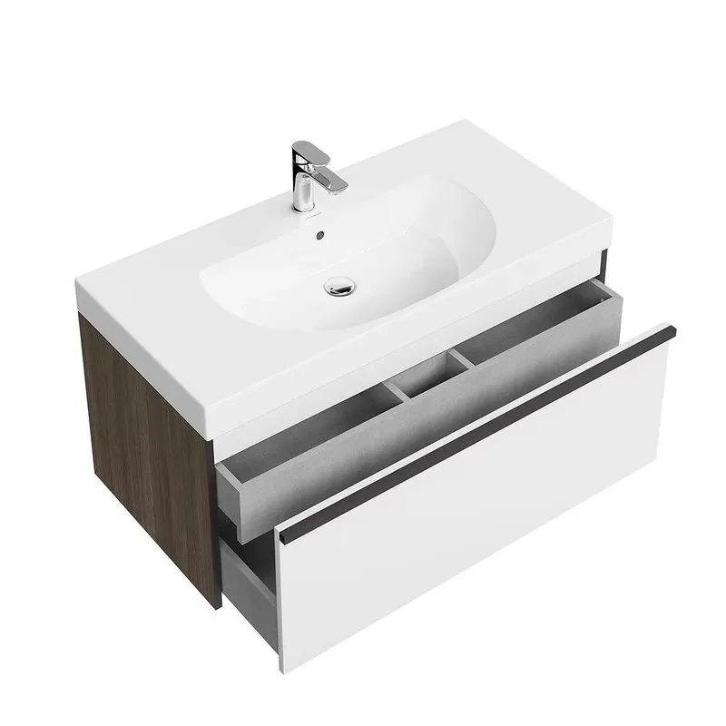 Тумба под раковину без столешницы KERAMA MARAZZI Modula 100 подвесная, арабика, глянцевая белая Sancos — официальный сайт