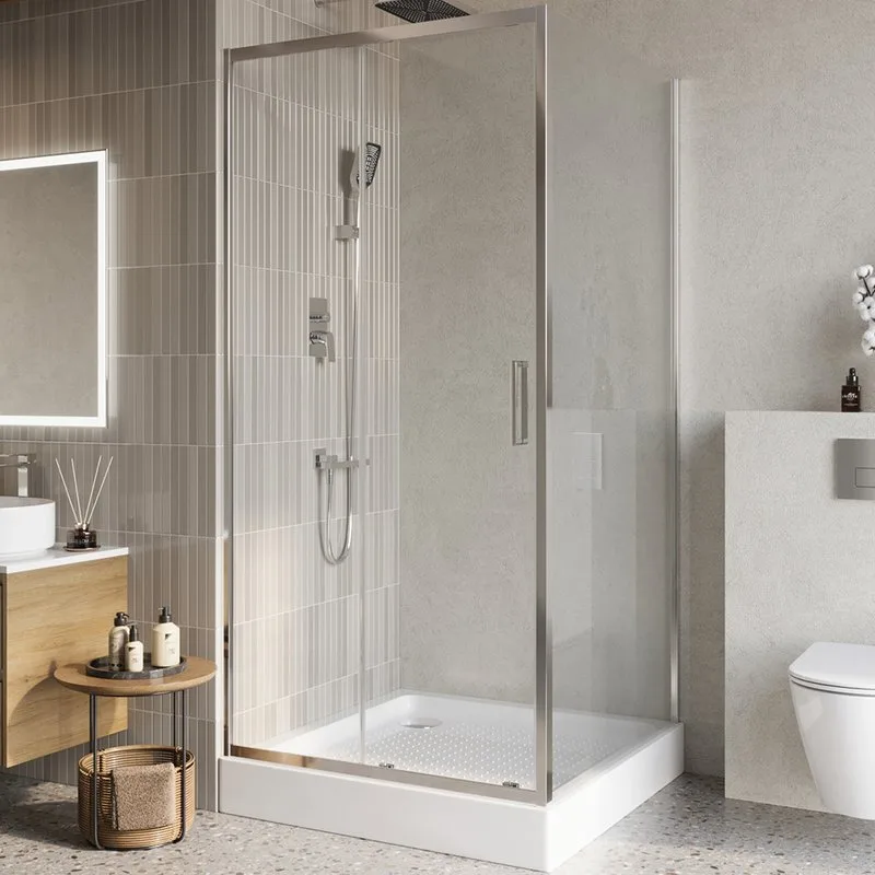 Душевой уголок BelBagno Luce A-1-100/100-C-Cr профиль хром, стекло прозрачное Sancos — официальный сайт