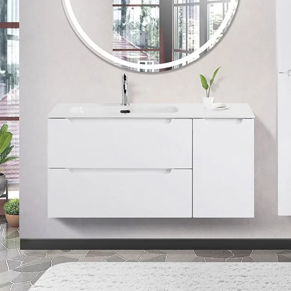 Тумба под раковину без столешницы BelBagno Etna 100 L 2 ящика, дверца, bianco lucido Sancos — официальный сайт