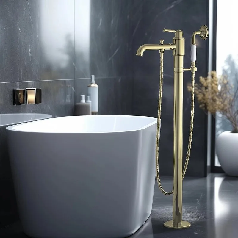 Напольный смеситель для ванны с душем AQUATEK Классик AQ1545PG, С ВНУТРЕННЕЙ ЧАСТЬЮ, полированное зо Sancos — официальный сайт