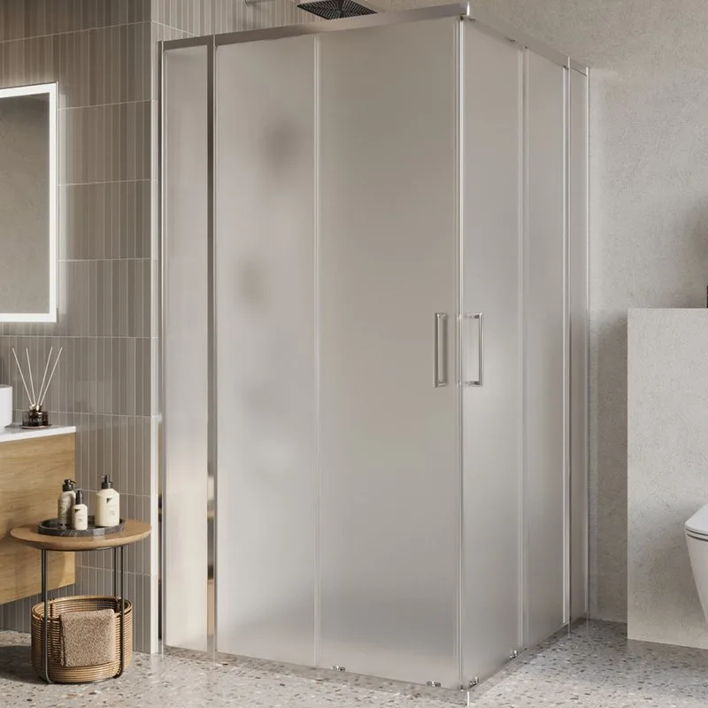 Душевой уголок BelBagno Luce A-22-90+20-P-Cr профиль хром, стекло рифленое Sancos — официальный сайт