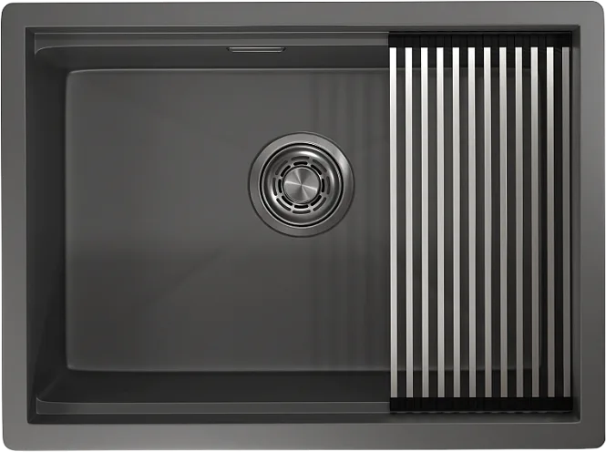 Мойка кухонная Granula Kitchen Space 6045U, графит матовый Sancos — официальный сайт