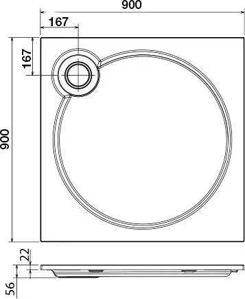 Поддон для душа Cezares Tray TRAY-S-A-90-56-W 90x90 Sancos — официальный сайт