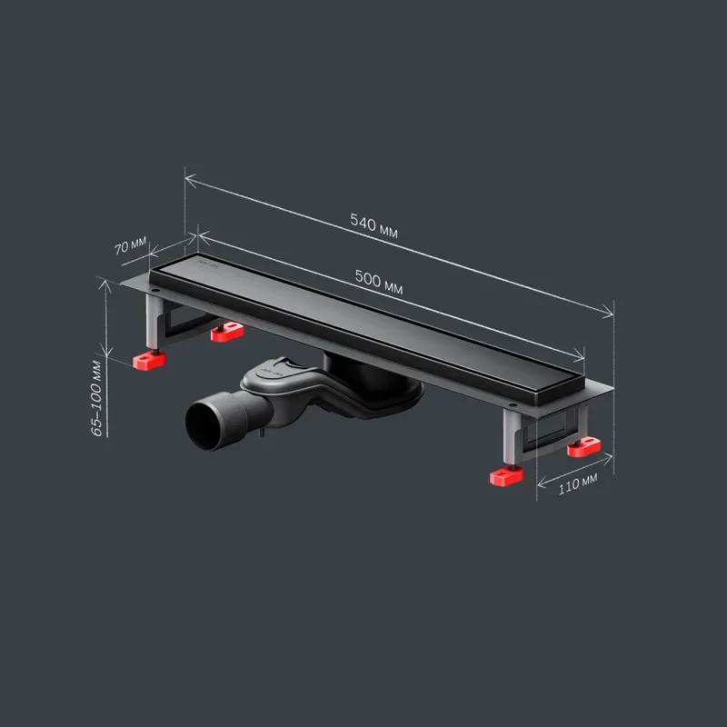 Душевой трап (лоток) AM.PM MasterFlow Tile 50 см, черный матовый Sancos — официальный сайт
