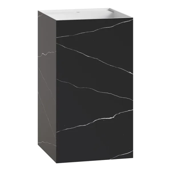 Раковина Boheme Cube 802-NM Corian 48х48х85 Nero marquina, напольная Sancos — Оригинал