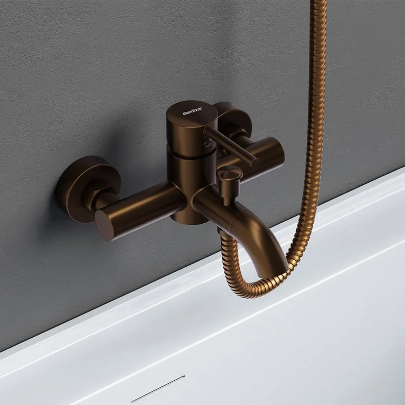 Смеситель для ванны с душем Damixa Scandinavian Pure 361000500, розовое золото Sancos — официальный сайт