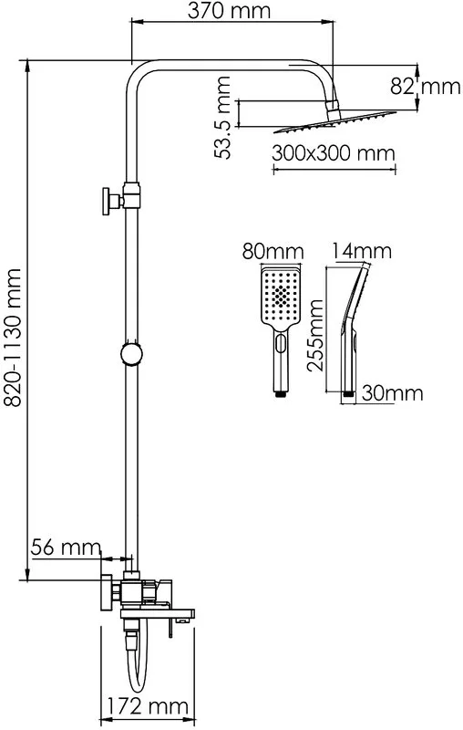 Душевая стойка Wasserkraft Aller A177.118.126.087.CH, хром Sancos — официальный сайт