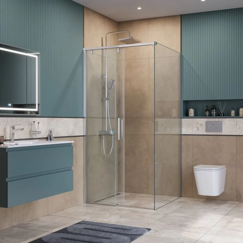 Душевой уголок BelBagno Soft Close-1 A-1-100-C-Cr профиль хром Sancos — официальный сайт