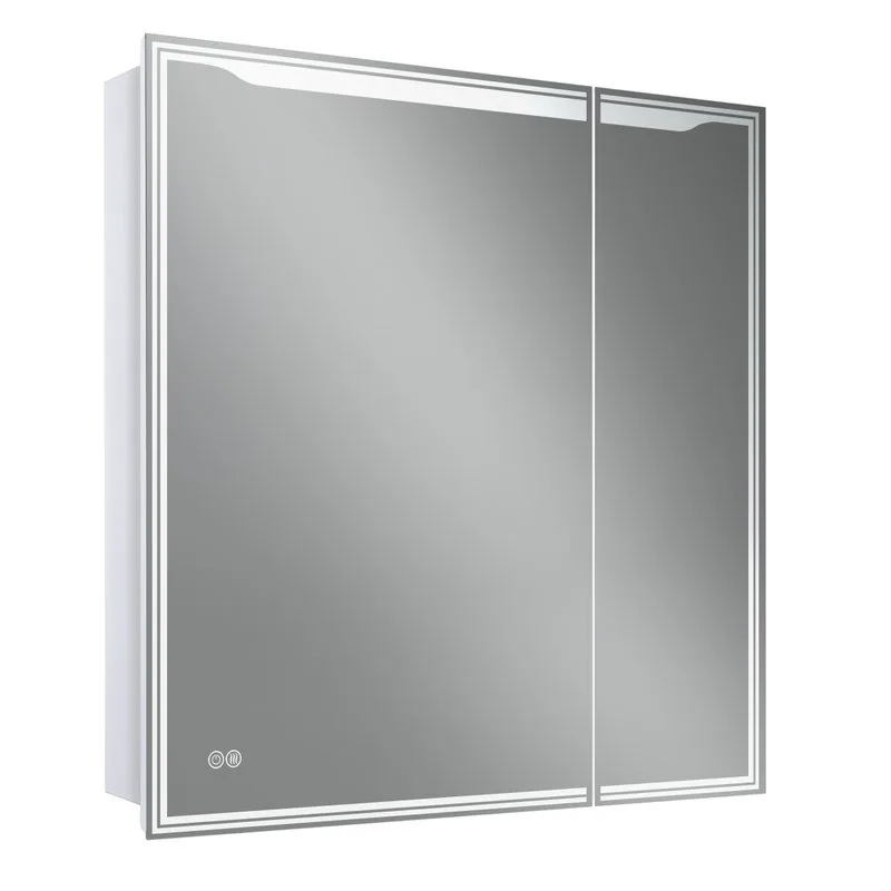 Зеркало-шкаф Art&Max Merano 80х80 L белое, с LED-подсветкой, 6000К Sancos — официальный сайт