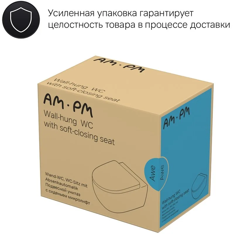 Унитаз подвесной AM.PM Awe C111700WH тонкая крышка с микролифтом Sancos — официальный сайт