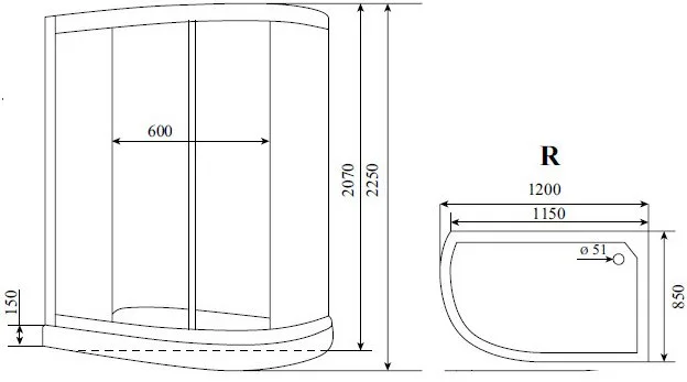 Душевая кабина Timo Lux T-7702 R, с сиденьем Sancos — официальный сайт