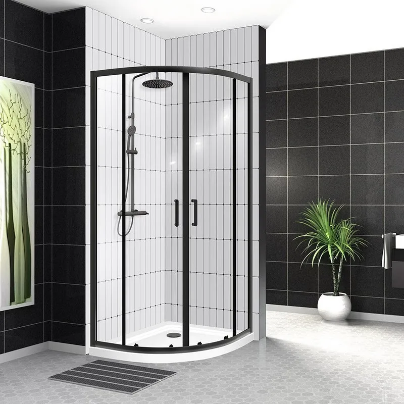 Душевой уголок BelBagno Uno -195 R 2 100 C Nero профиль черный, стекло прозрачное Sancos — официальный сайт