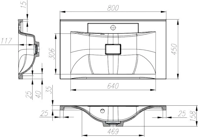 Мебельная раковина BelBagno Marino-Regina 80 PR Sancos — официальный сайт