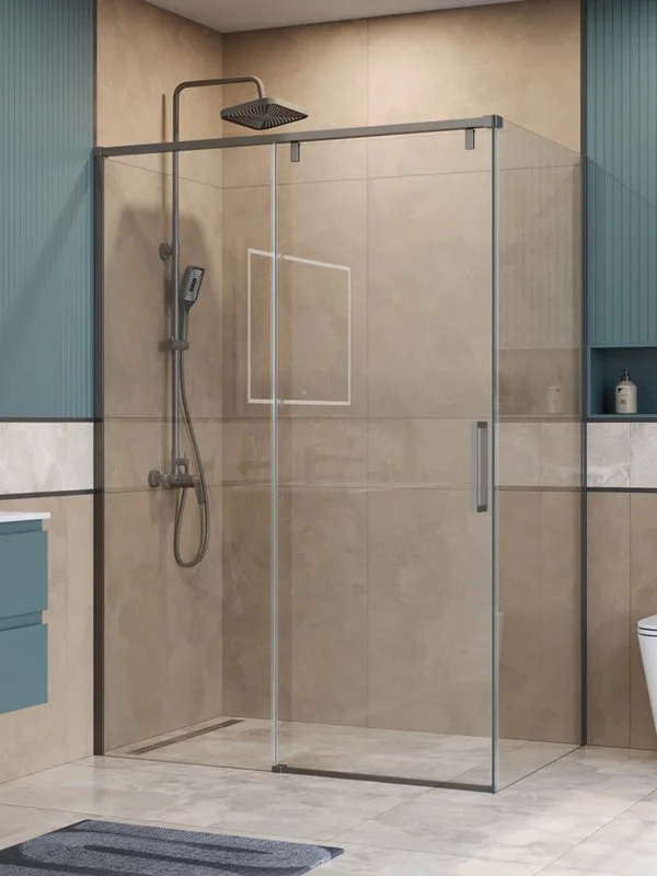 Душевой уголок BelBagno Soft Close-1 AH-1-140/100-C-GM профиль оружейная сталь Sancos — официальный сайт