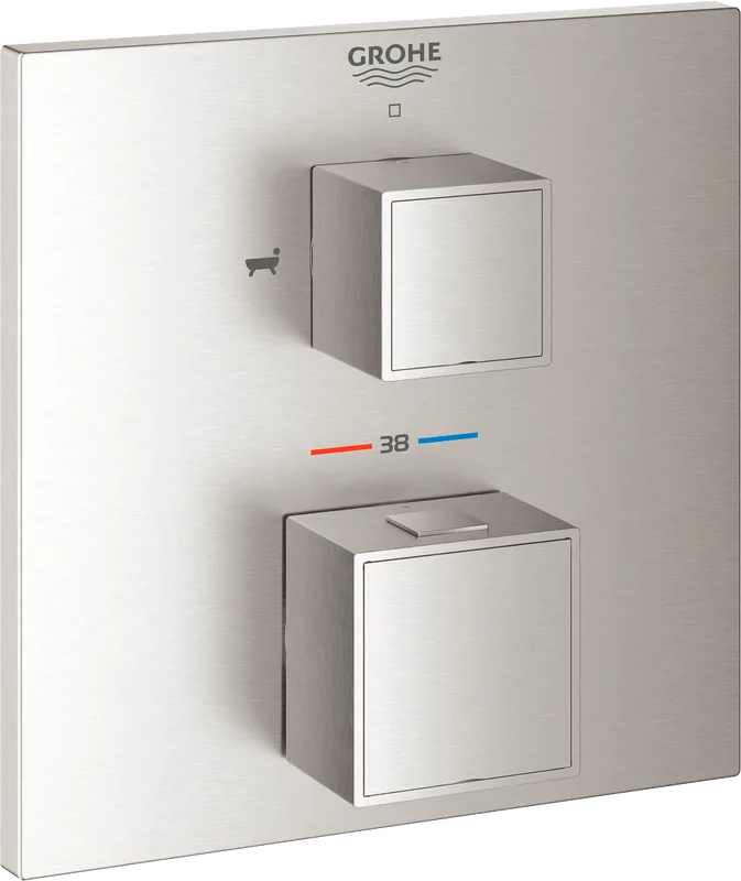 Термостатический смеситель встраиваемый Grohe Grohtherm Cube 24155DC0 для ванны с душем, суперсталь Sancos — официальный сайт