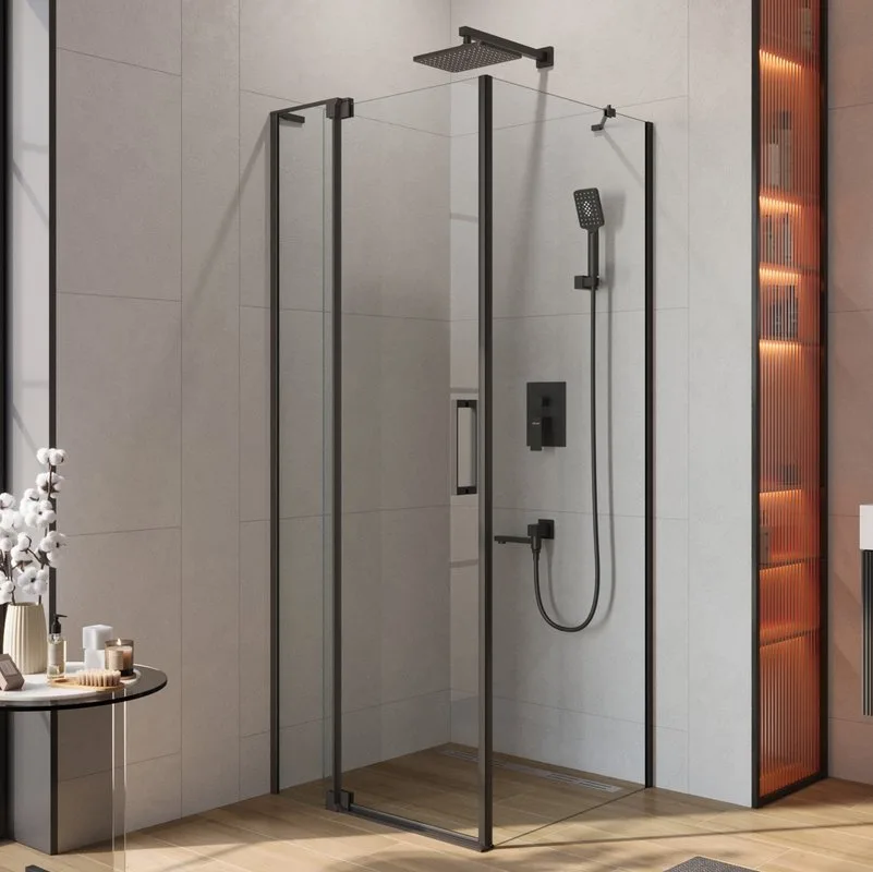 Душевой уголок Cezares Slider AH 1 70/80 80 C NERO Sancos — официальный сайт